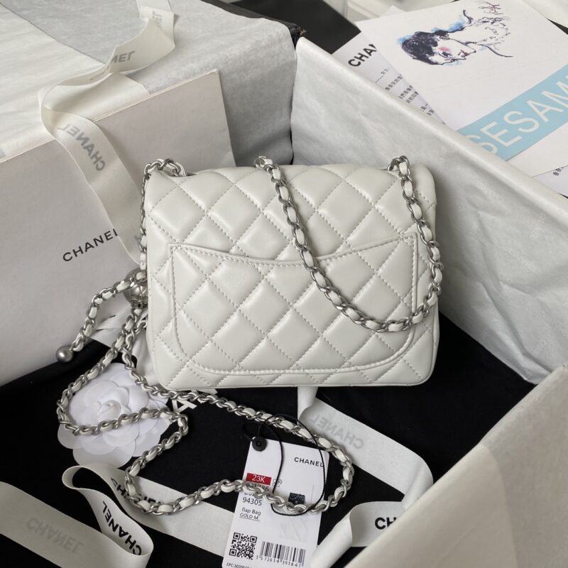 Chanel Mini Silver 22 White Calfskin