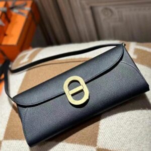 Hermes Maillon to go Black Epsom Gold Hardware
