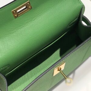 Hermes Minikelly 20 Green Gold Hardware