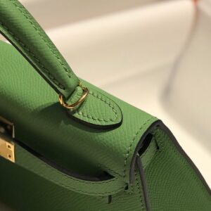 Hermes Minikelly 20 Green Gold Hardware