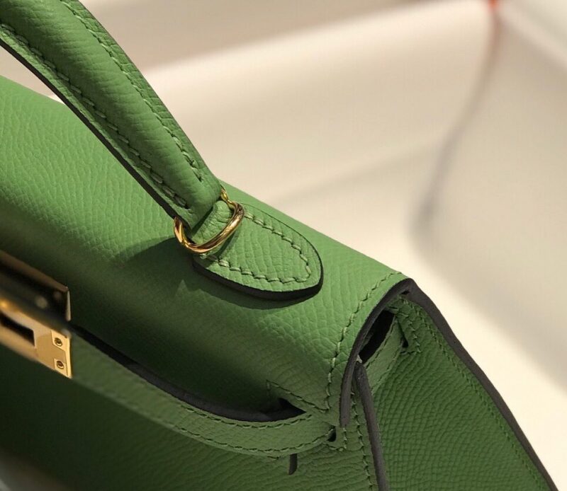 Hermes Minikelly 20 Green Gold Hardware