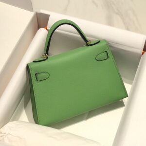 Hermes Minikelly 20 Green Gold Hardware