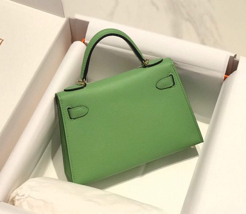 Hermes Minikelly 20 Green Gold Hardware