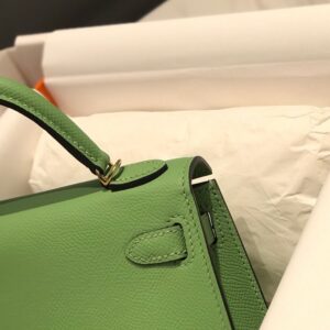 Hermes Minikelly 20 Green Gold Hardware