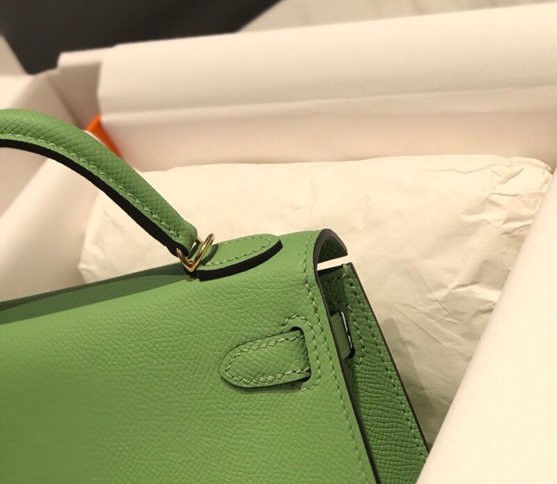 Hermes Minikelly 20 Green Gold Hardware