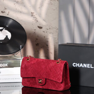 CHANEL Vintage Double Flap Bag Suede