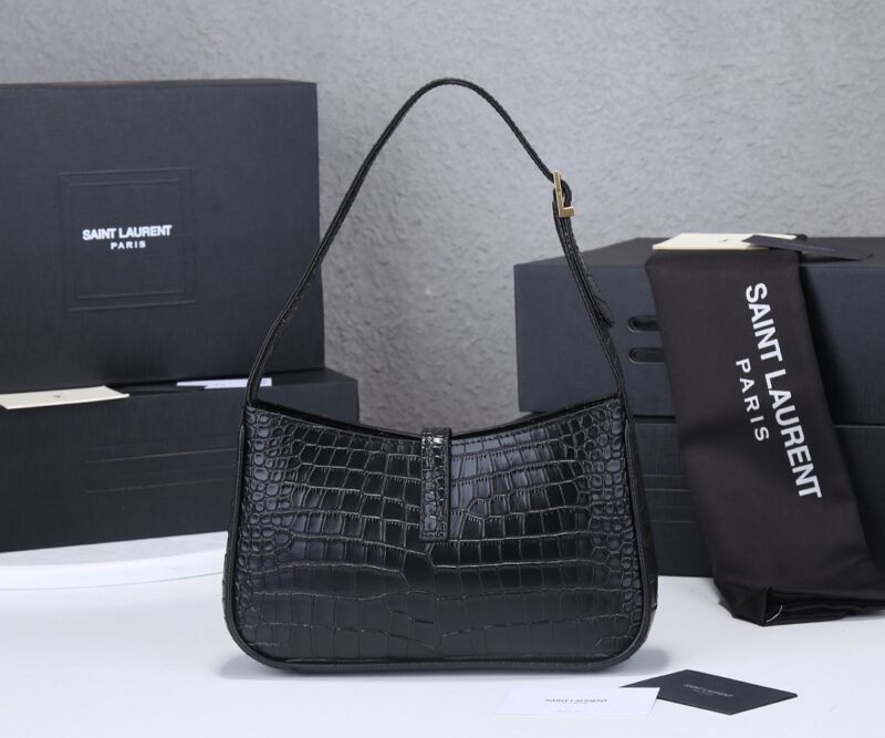 YSL Black Crocodile shoulder bag