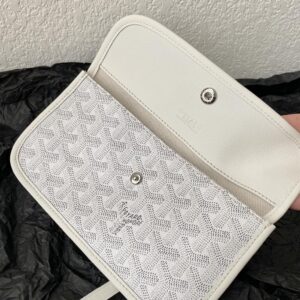 Goyard White Goyardine Canvas & Chevroches Calfskin Saint Louis PM Tote