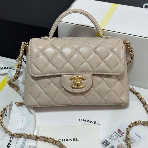 544796817_18530183632020437_2248561159729727854_n Chanel Beige Leather Small Top Handle Flap Bag