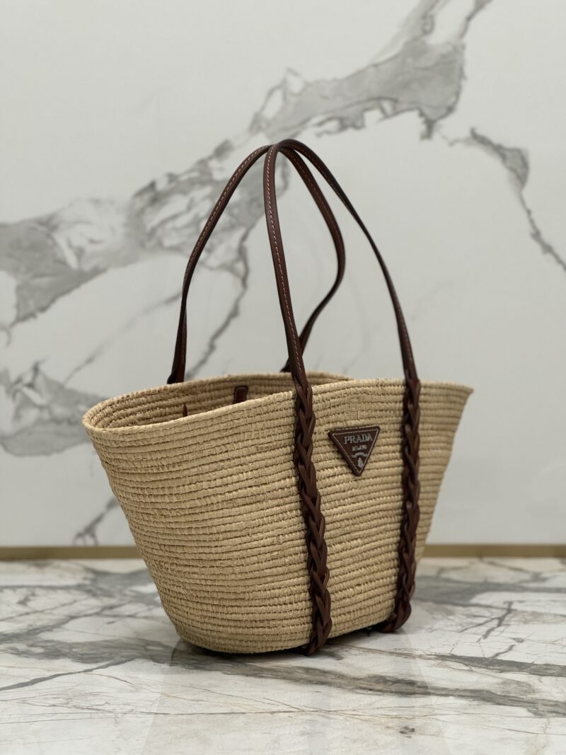 PRADA Braided Handle Basket Bag
