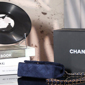 CHANEL Vintage Double Flap Bag Suede