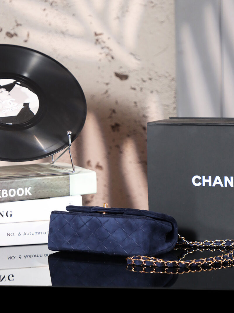 CHANEL Vintage Double Flap Bag Suede