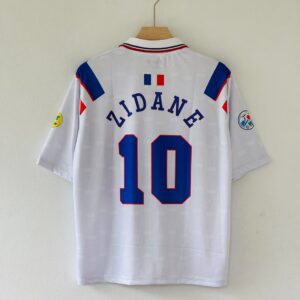 589F9C8C-DC4A-4F5B-A1D6-661BE861F532 Celebrate Zidane’s Brilliance with the 1996-97 France Away Jersey Five sleeve polo