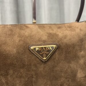 Prada Brown Medium Suede Shoulder Bag
