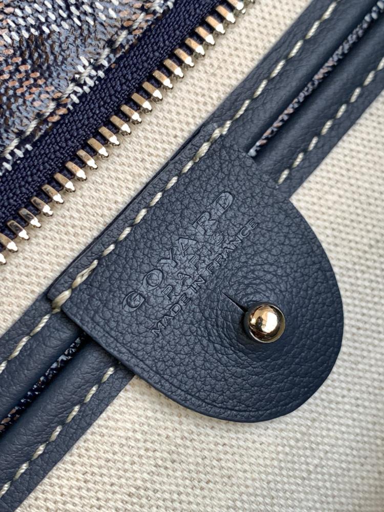 Goyard Navy Blue Goyardine Coated Canvas and Leather Saint Louis PM Tote