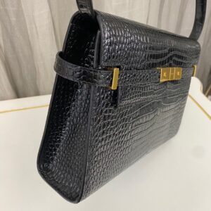 Saint Laurent Manhattan Crocodile-Embossed Shoulder Bag