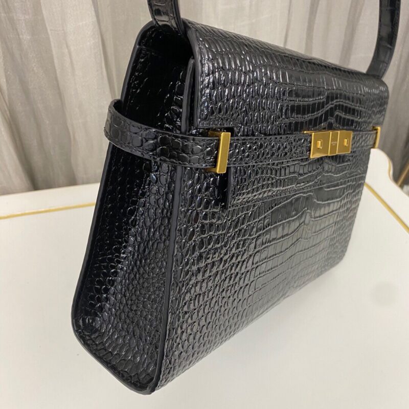 Saint Laurent Manhattan Crocodile-Embossed Shoulder Bag