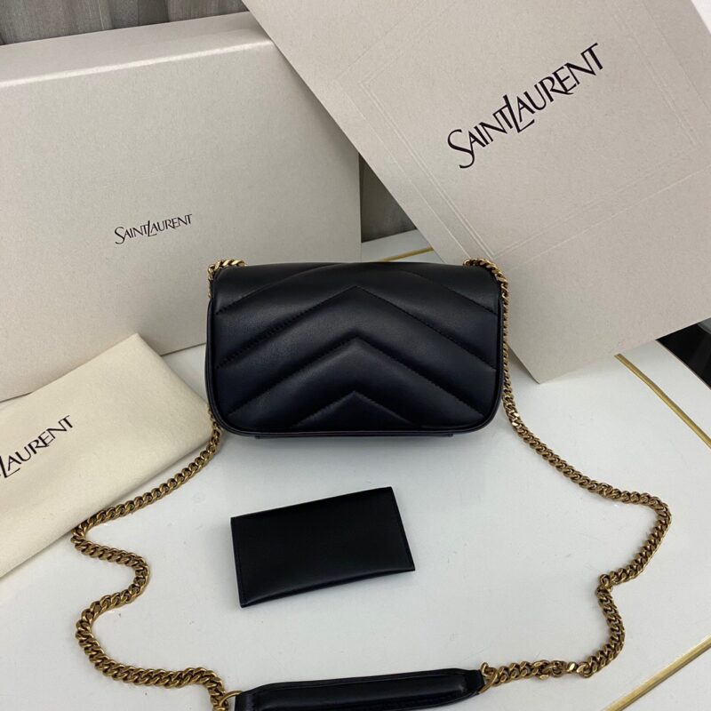 YSL Loulou medium in Matelassé Lambskin Black