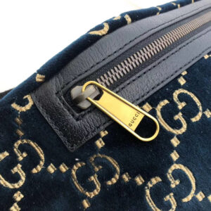 61732d77 Gucci Belt Bag GG Velvet Blue in Velvet with Brass-tone