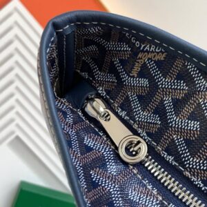 Goyard Navy Blue Goyardine Coated Canvas and Leather Saint Louis PM Tote