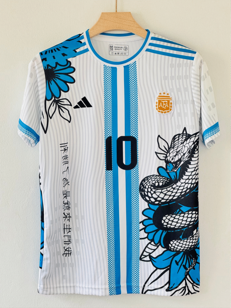 Tribute to the Greatest – Argentina Special Edition Jersey – Lionel Messi Edition embroidery( blue)