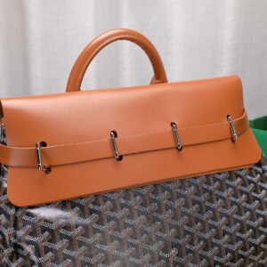 Goyard Black Goyardine & Brown Leather Steamer Bag
