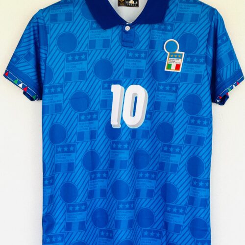 1994 Italy Home Jersey – Roberto Baggio Polo (Embroidery Edition)