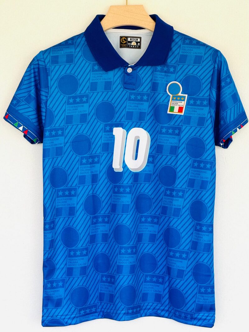 1994 Italy Home Jersey – Roberto Baggio Polo (Embroidery Edition)