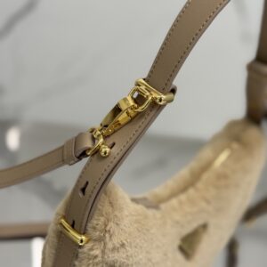 Prada Leather And Shearling Arquã¨ Handbag