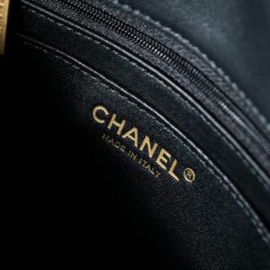 Chanel 25C Flap Bag 19cm Black Quilted Lambskin
