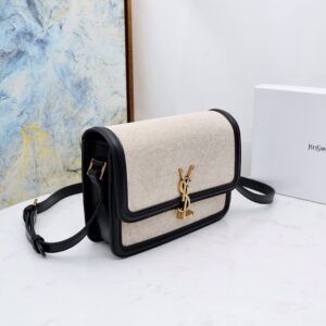 SAINT LAURENT Solferino Medium Cotton And Leather Shoulder Bag