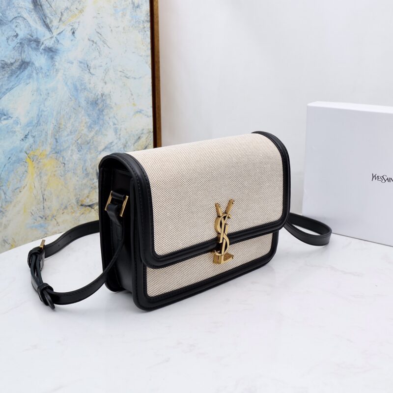 SAINT LAURENT Solferino Medium Cotton And Leather Shoulder Bag