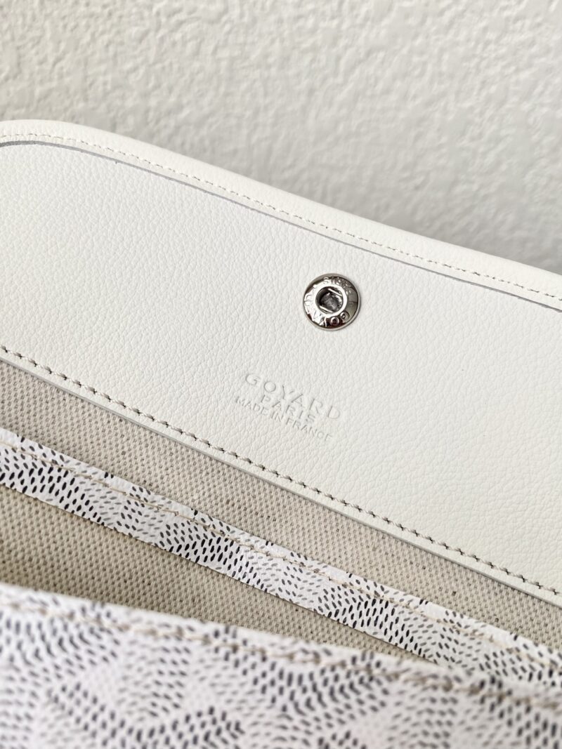 Goyard White Goyardine Canvas & Chevroches Calfskin Saint Louis PM Tote