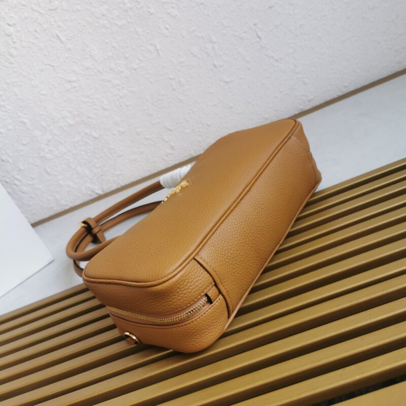 Prada Medium Leather Top-Handle Bag in Brown