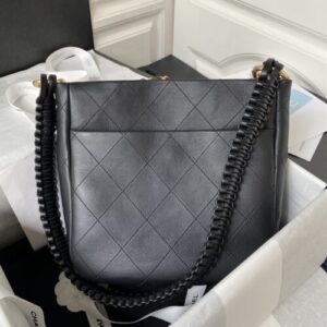 Chanel 23A Hobo Calfskin Black