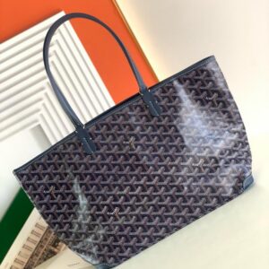 Goyard Navy Blue Goyardine Coated Canvas and Leather Saint Louis PM Tote