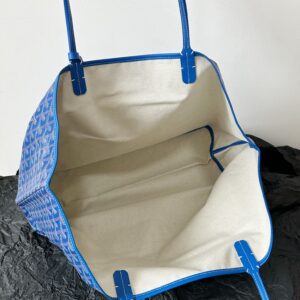 Goyard Blue Goyardine Canvas & Chevroches Calfskin Saint Louis PM Tote