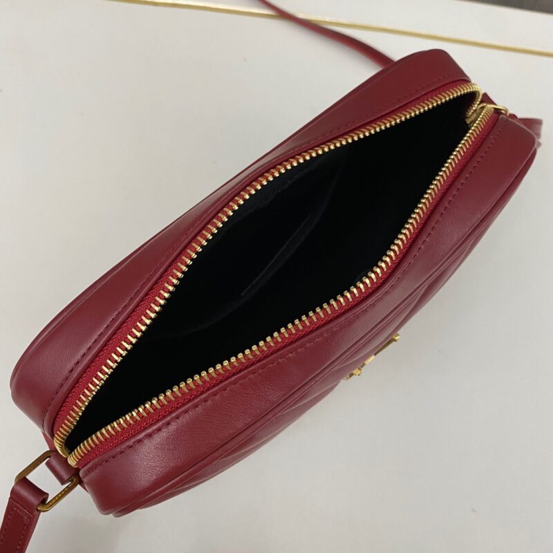 Saint Laurent Lou Medium YSL Camera Bag with Pocket and Tassel in Quilted Leather