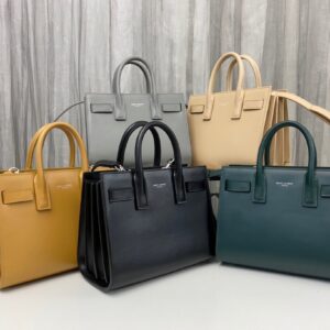 Ysl Nano Sac De Jour Black Smooth Leather Gold-tone Metal