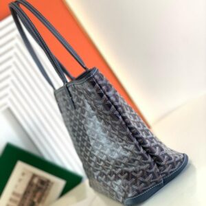 Goyard Navy Blue Goyardine Coated Canvas and Leather Saint Louis PM Tote