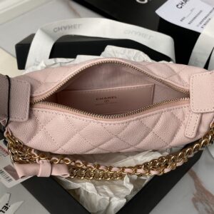Chanel mini gold chain bag, light pink CN628