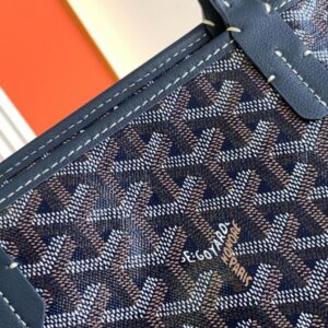 Goyard Navy Blue Goyardine Coated Canvas and Leather Saint Louis PM Tote