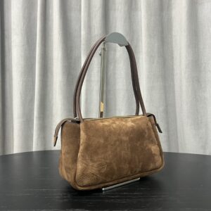 Prada Brown Medium Suede Shoulder Bag