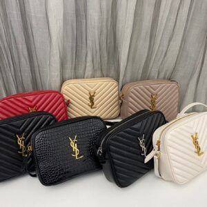 Saint Laurent Lou Medium YSL Camera Bag with Pocket and Tassel in Quilted Leather