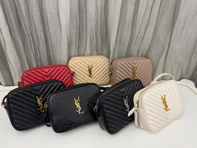 Saint Laurent Lou Medium YSL Camera Bag with Pocket and Tassel in Quilted Leather