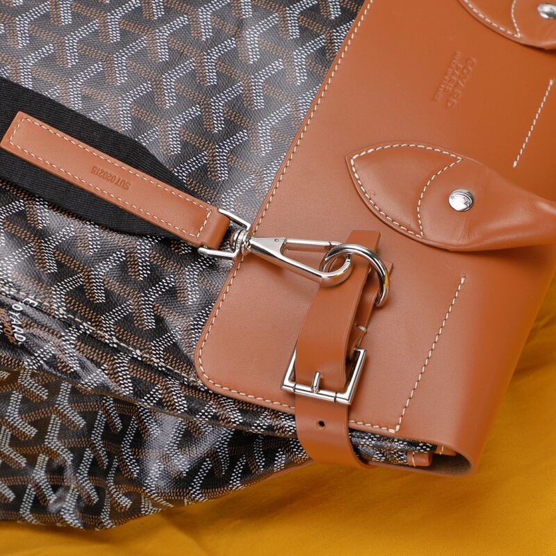 Goyard Black Goyardine & Brown Leather Steamer Bag