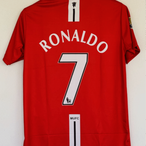 Manchester United Home Jersey 2007-08  - Ronaldo Edition with Embroidered Design