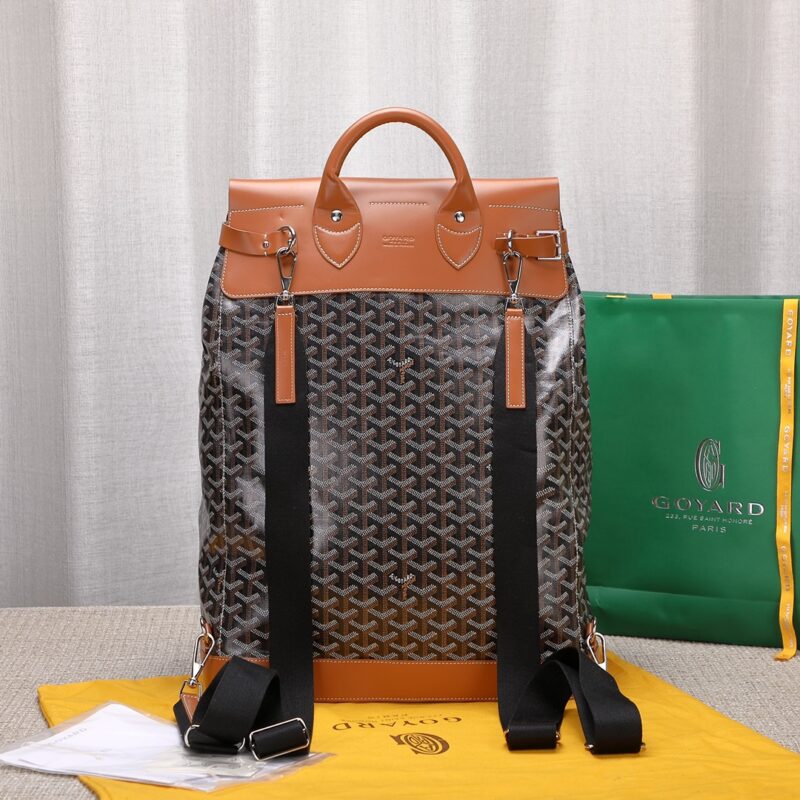 Goyard Black Goyardine & Brown Leather Steamer Bag