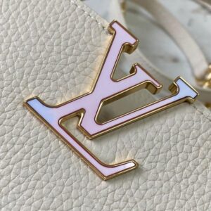 Louis Vuitton LV Capucines Beige LV Pattern Purple 21cm