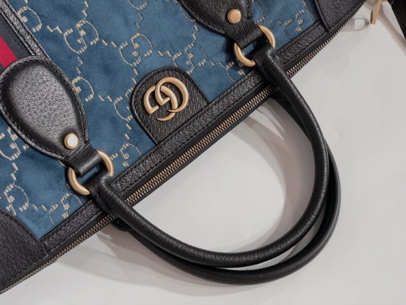 GUCCI Velvet GG Monogram Textured Calfskin